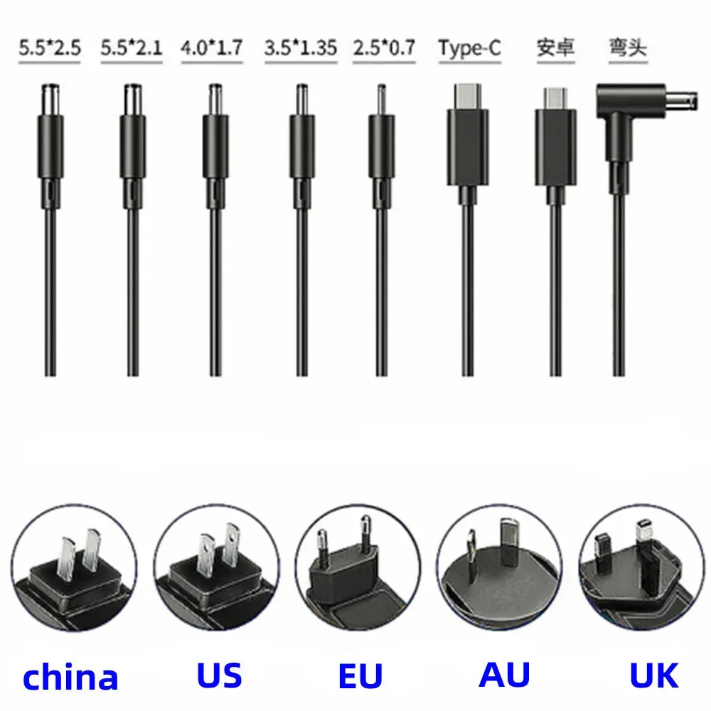 US Plug ACDC Adapte 12V 1A 1.5A 2A 2.5A 3A 3.33A 3.5a 4A 4.5A 5A 6A 7A 8A 9A 10A 12.5A Switch Power Supply Adapter Source Converter Main