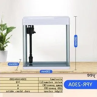 Ypr Desktop Small Fish Tank 310 (White) 6W With Feeding Port Qc