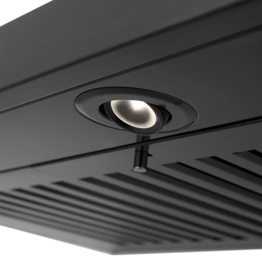 ZLINE Ducted Vent Wall Mount Range Hood in Black Stainless Steel with Built-in CrownSound Bluetooth Speakers (BSKBNCRN-BT)