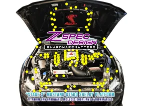 ZSPEC Stage-3 Dress Up Bolts® Fastener Kit for '15-23 Ford Mustang GT500 S550, Titanium